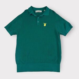 Playboy By PacSun Time Off Polo Shirt Men’s Green Short Sleeve Size Medium